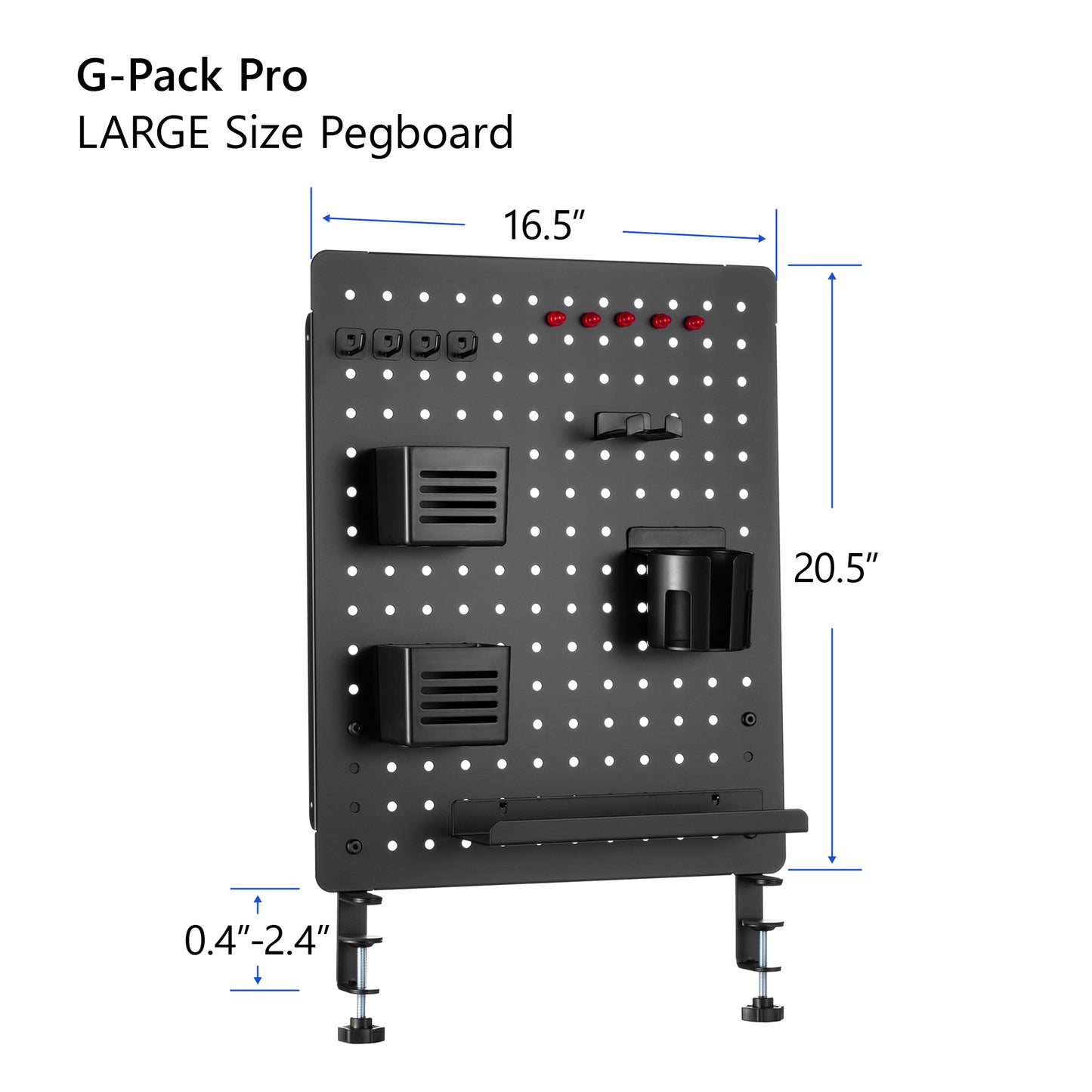 G-Pack Pro Gaming Desk Organizer | Large Pegboard & Privacy Panel