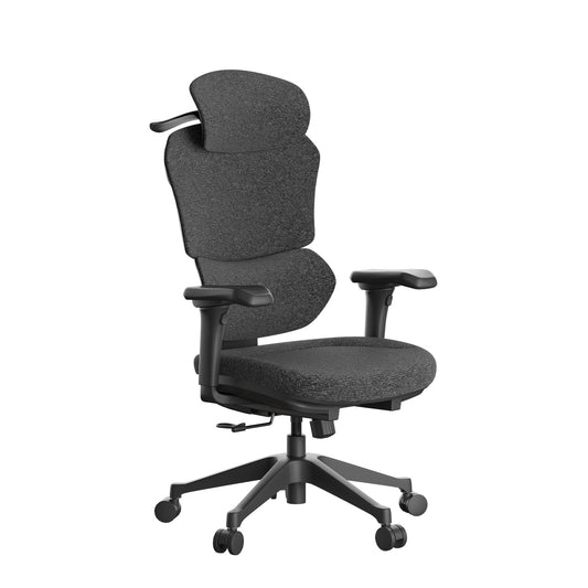 G-Pack Pro Ergonomic Office Chair – Tilted Back, Adjustable Armrests & Soft Seat (Gray)