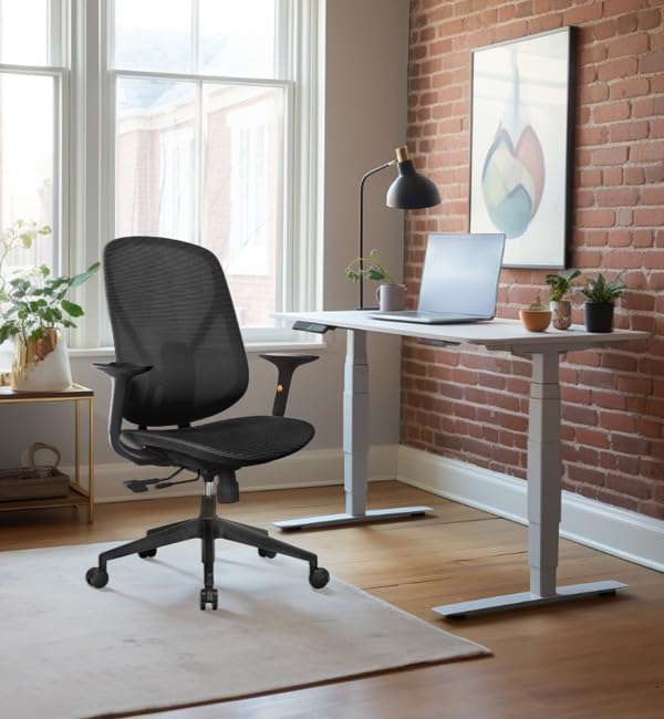 G-Pack Pro Ergonomic Mesh Office Chair – Lumbar Support, Adjustable Armrests & Soft Seat (Black)