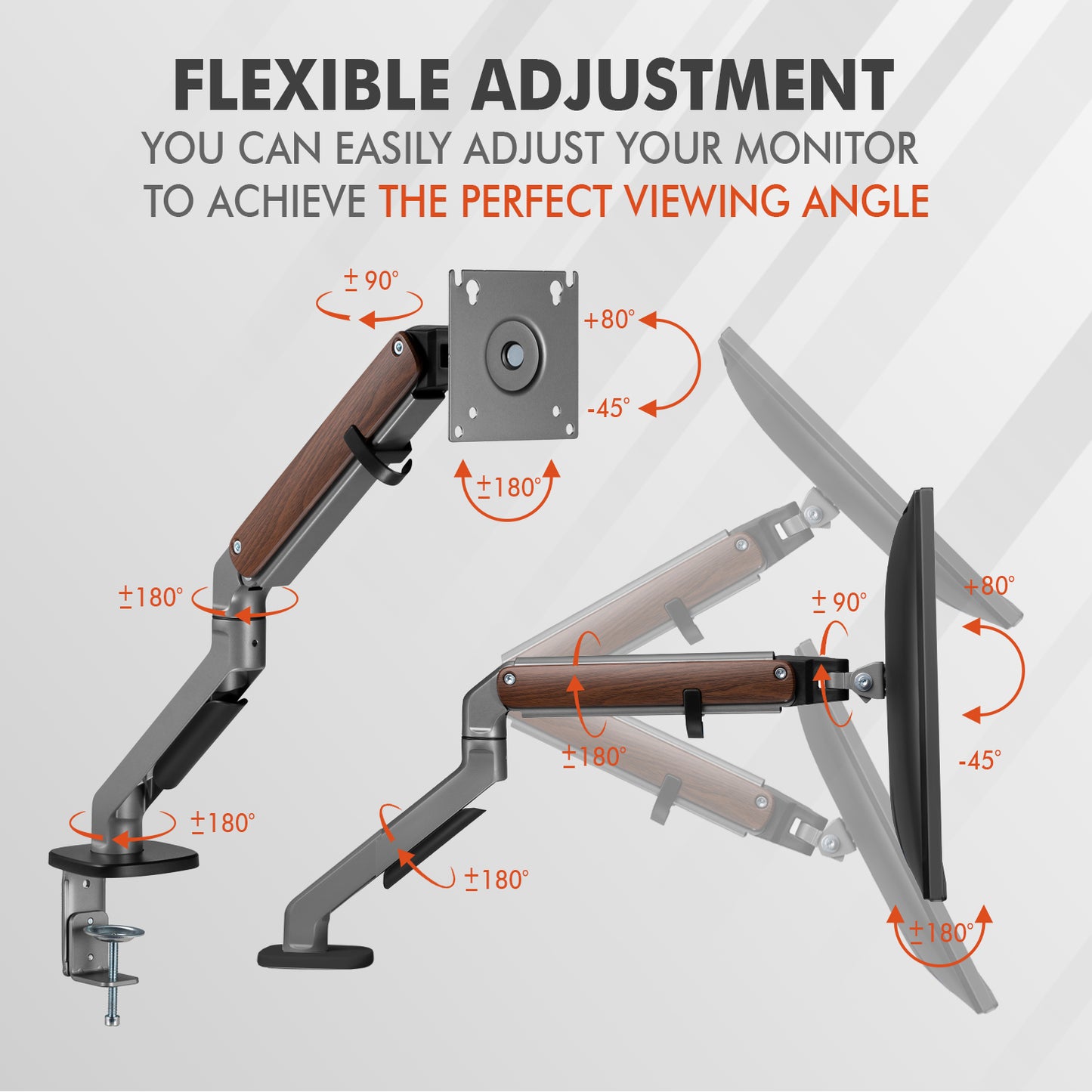 G-Pack Pro Single Monitor Arm | Spring-Assisted for 32" Screens (Silver)