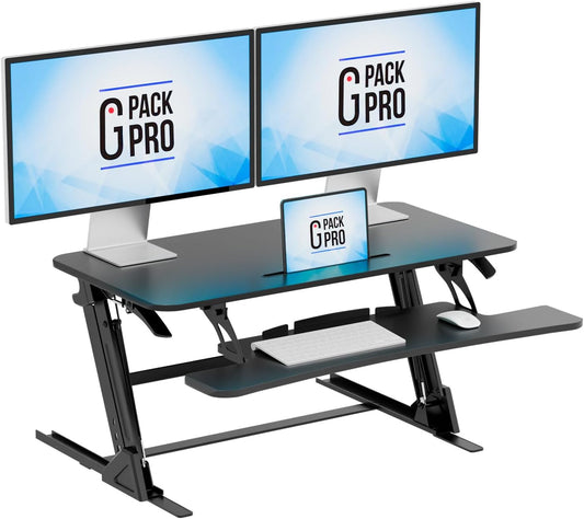 G-Pack Pro 38" Standing Desk Converter – Adjustable Sit-to-Stand Dual Monitor Riser