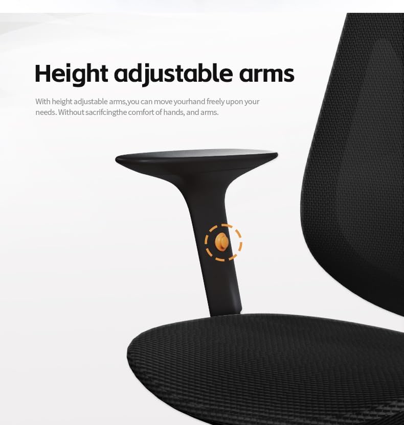 G-Pack Pro Ergonomic Mesh Office Chair – Lumbar Support, Adjustable Armrests & Soft Seat (Black)