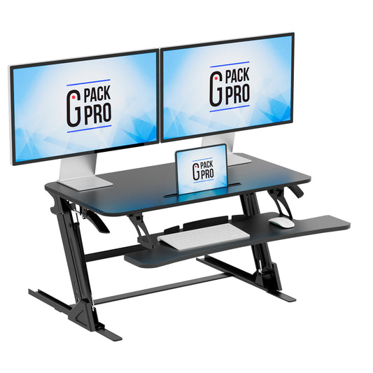 G-Pack Pro 36" Standing Desk Converter – Adjustable Sit-to-Stand Dual Monitor Riser