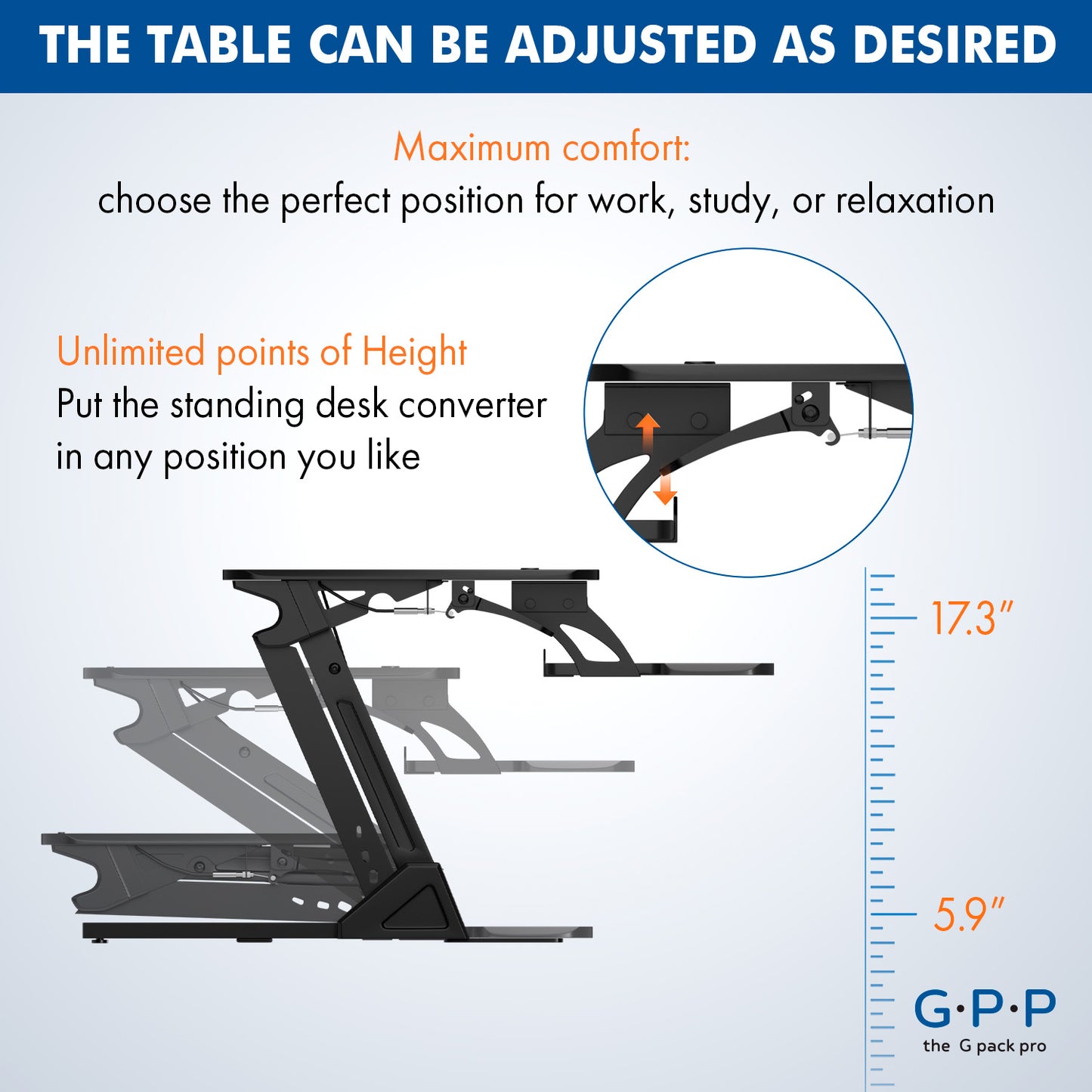 G-Pack Pro 36" Standing Desk Converter – Adjustable Sit-to-Stand Dual Monitor Riser