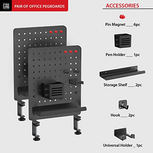 G-PACK PRO Clamp-on Desk Pegboard, Standing Desk Accessories for