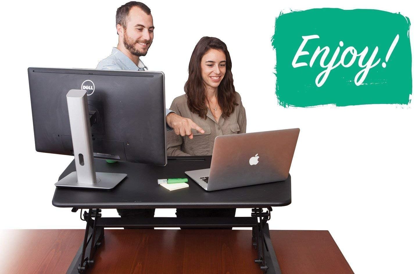 G-Pack Pro Adjustable Standing Desk Converter | Dual Monitor, Removable Keyboard Tray