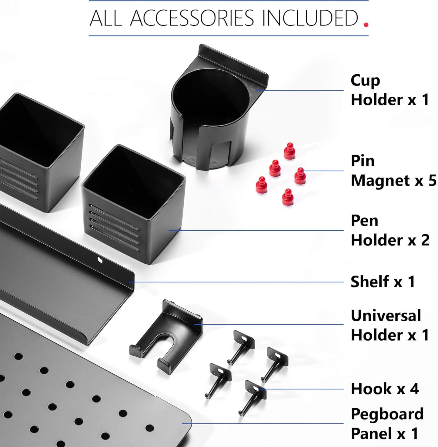 G-Pack Pro Clamp-on Desk Pegboard Set | 20.5 x 16.5-inch (White)