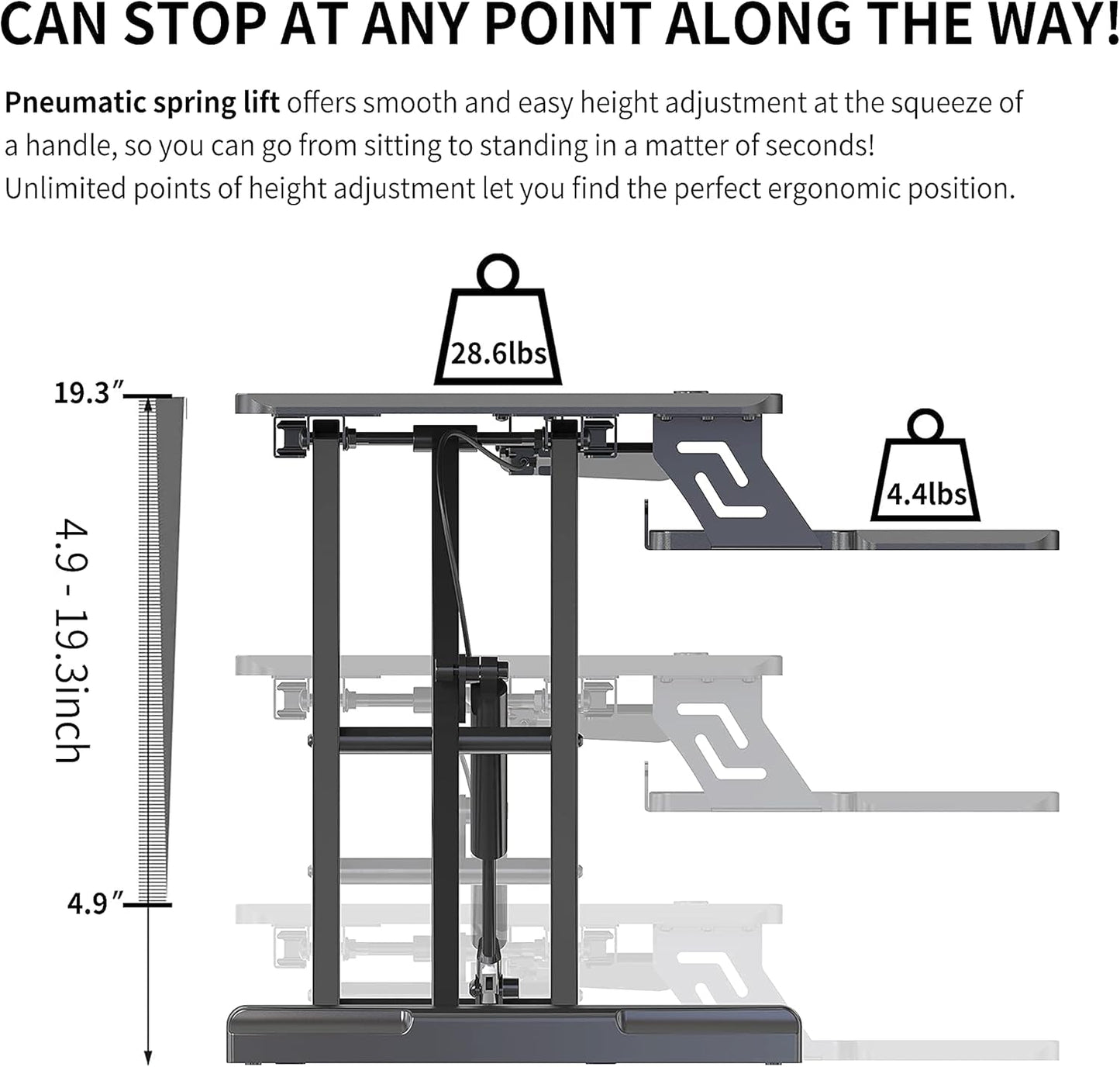 G-Pack Pro Adjustable Standing Desk Riser | Dual Monitor, Ergonomic (Black)