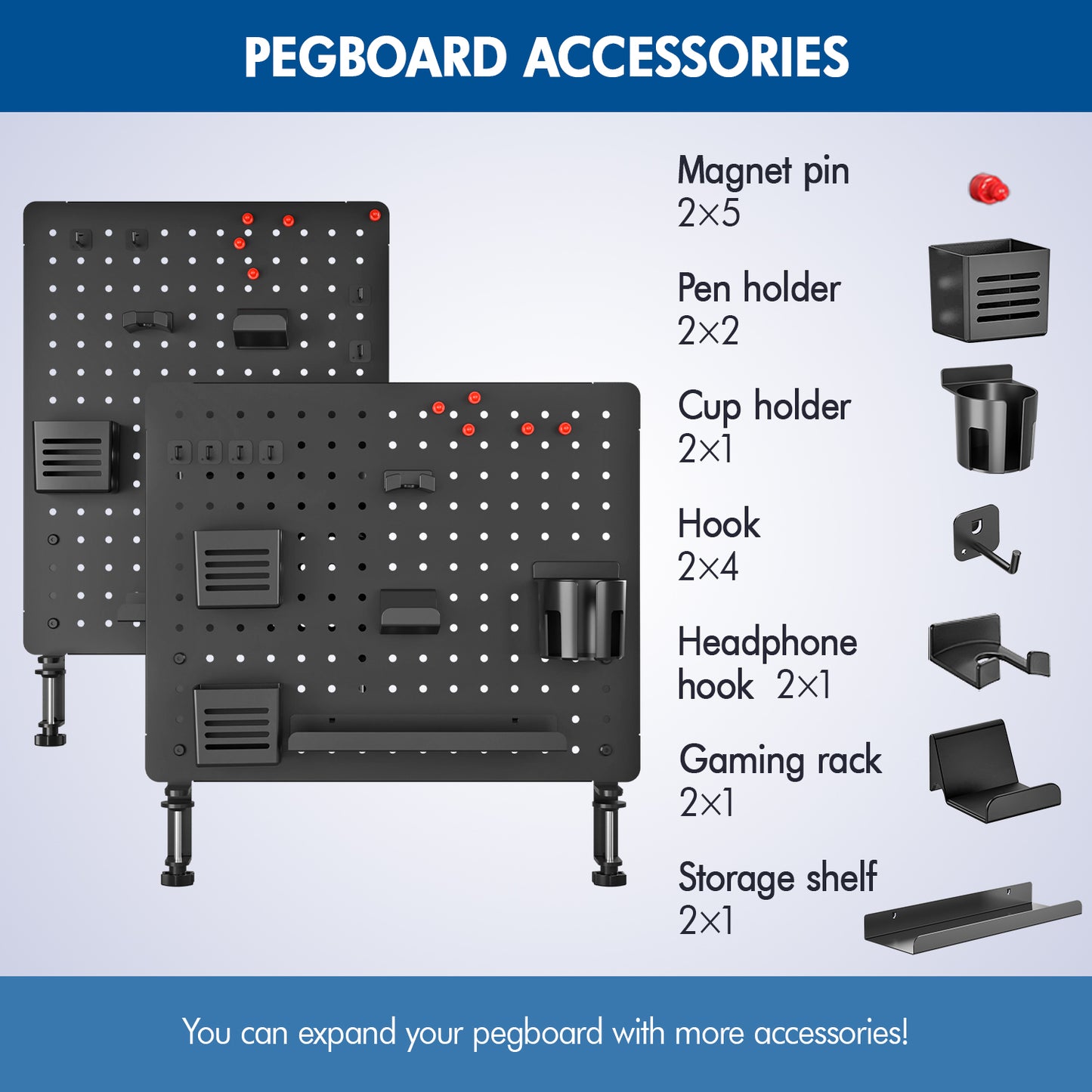 G-Pack Pro Desk Pegboard Set | 2-Piece Organizer & Privacy Panel