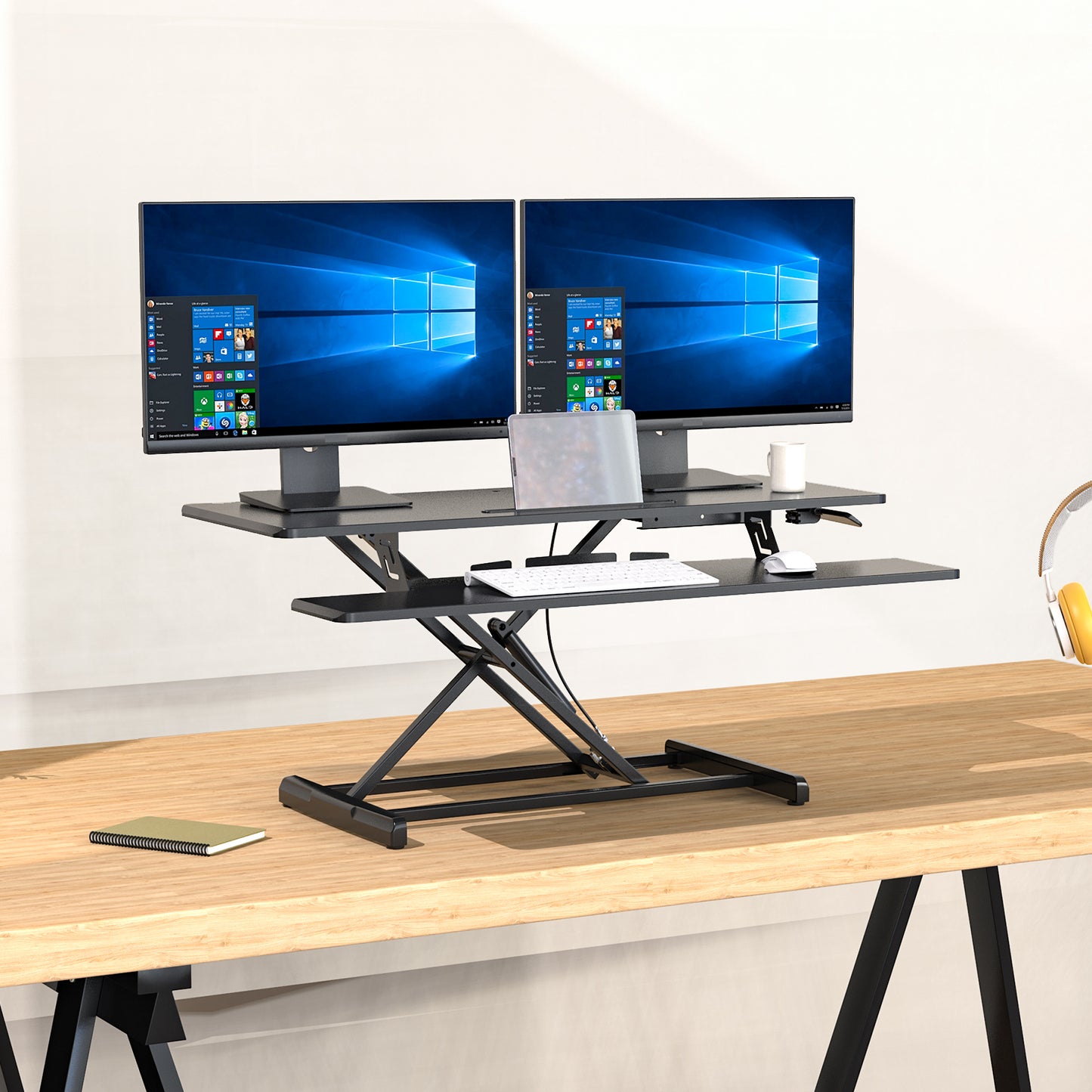 G-Pack Pro Adjustable Standing Desk Converter | Fits Dual Monitors, 42" Table