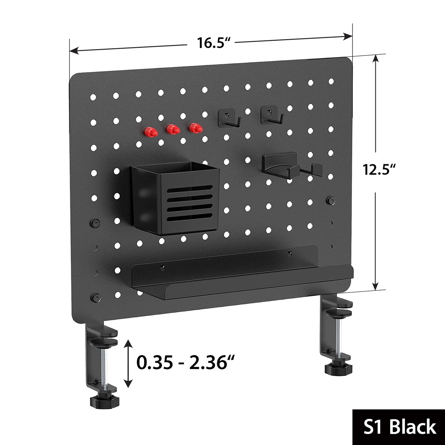 G-Pack Pro Clamp-on Desk Pegboard | Organizer & Privacy Panel (Black)