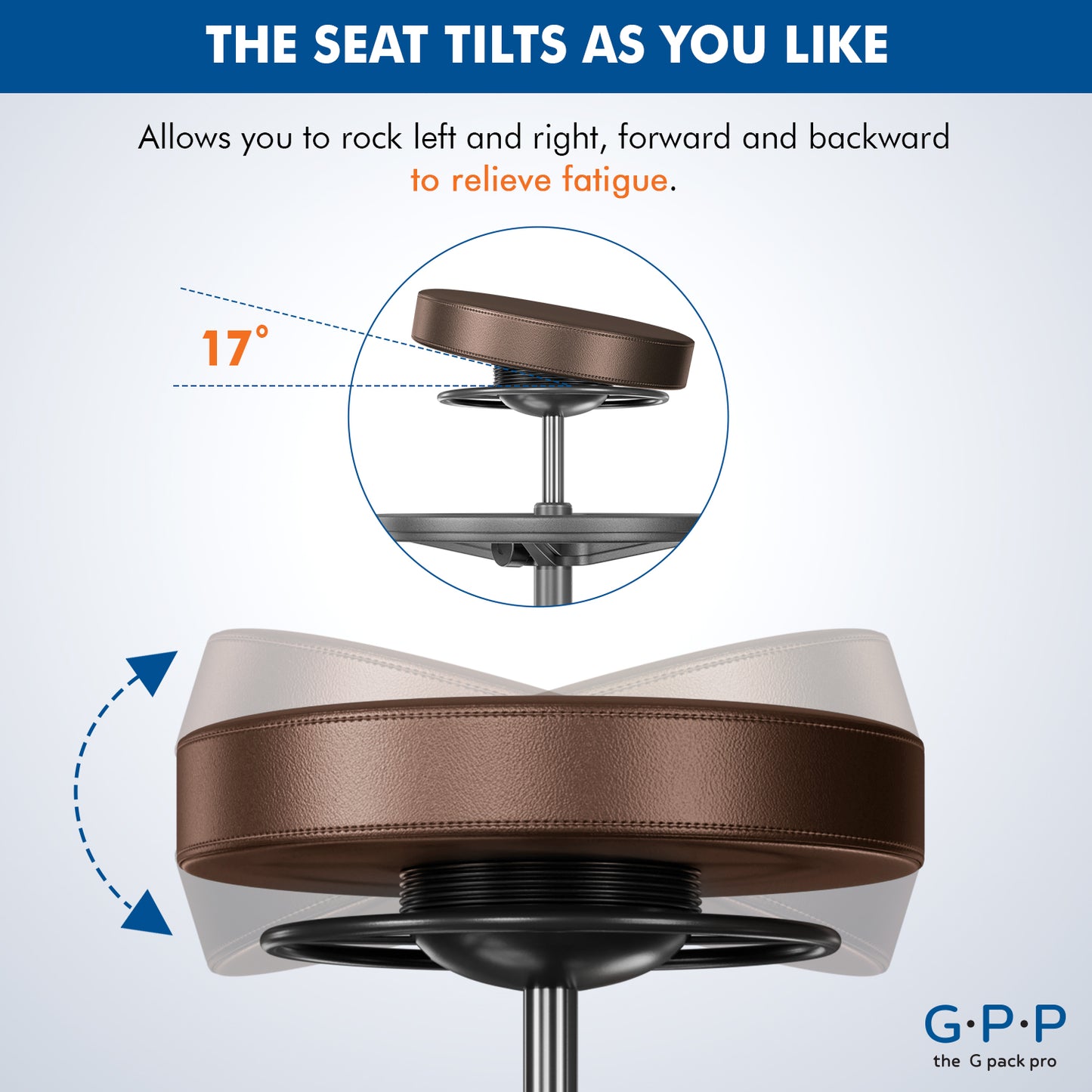 G-PACK PRO Active Stool – Comfortable, Durable, Pain-Relief Seating (Brown)