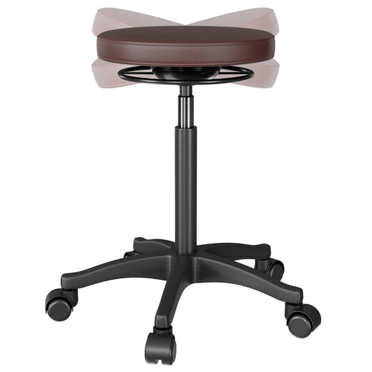 G-PACK PRO Rolling Swivel Stool – Ergonomic, Adjustable Seating (Brown)