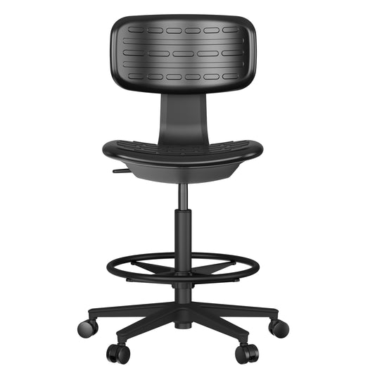 G-Pack Pro Adjustable Drafting Chair | Ergonomic with Foot Ring (Black)