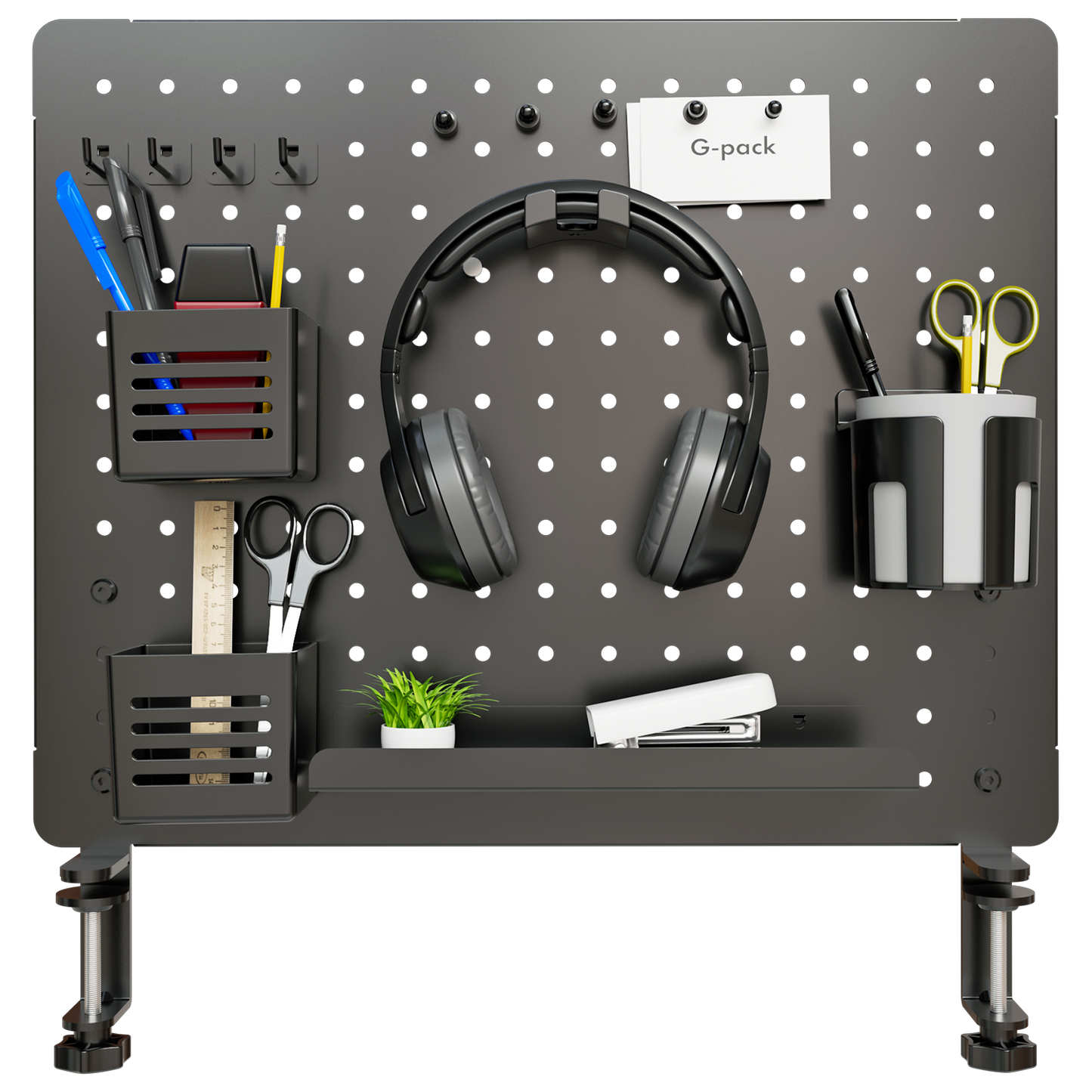 G-Pack Pro Gaming Desk Organizer | Large Pegboard & Privacy Panel