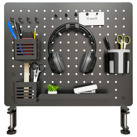 G-Pack Pro Gaming Desk Organizer | Large Pegboard & Privacy Panel